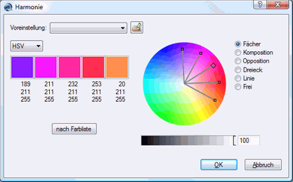 Harmonische Farben